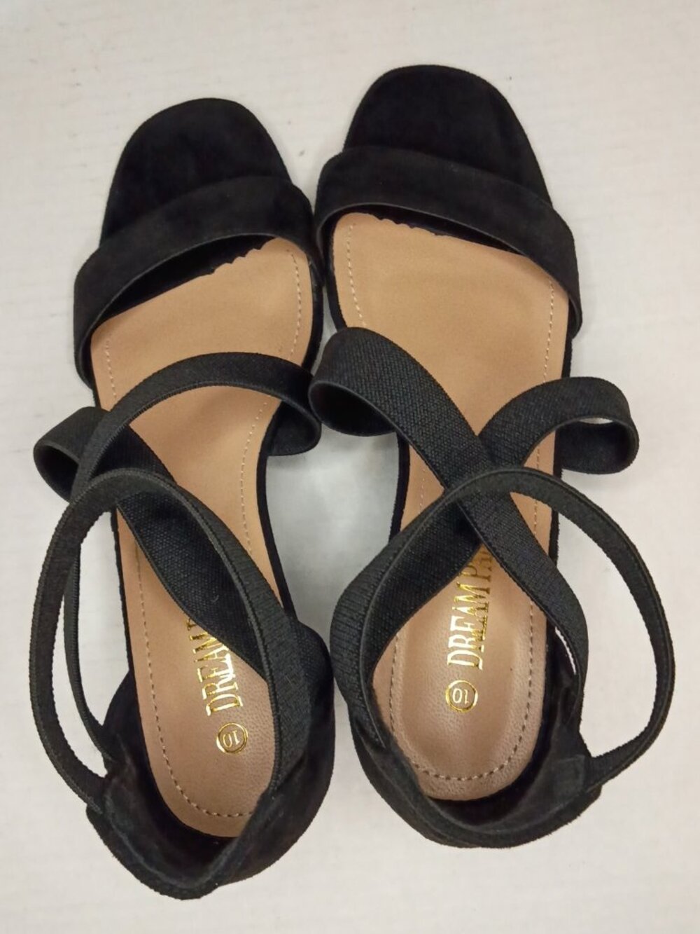 Dream Pairs INNIS-1 Black Faux Suede Wedge Sandals Women's Size 10 - Picture 5 of 7